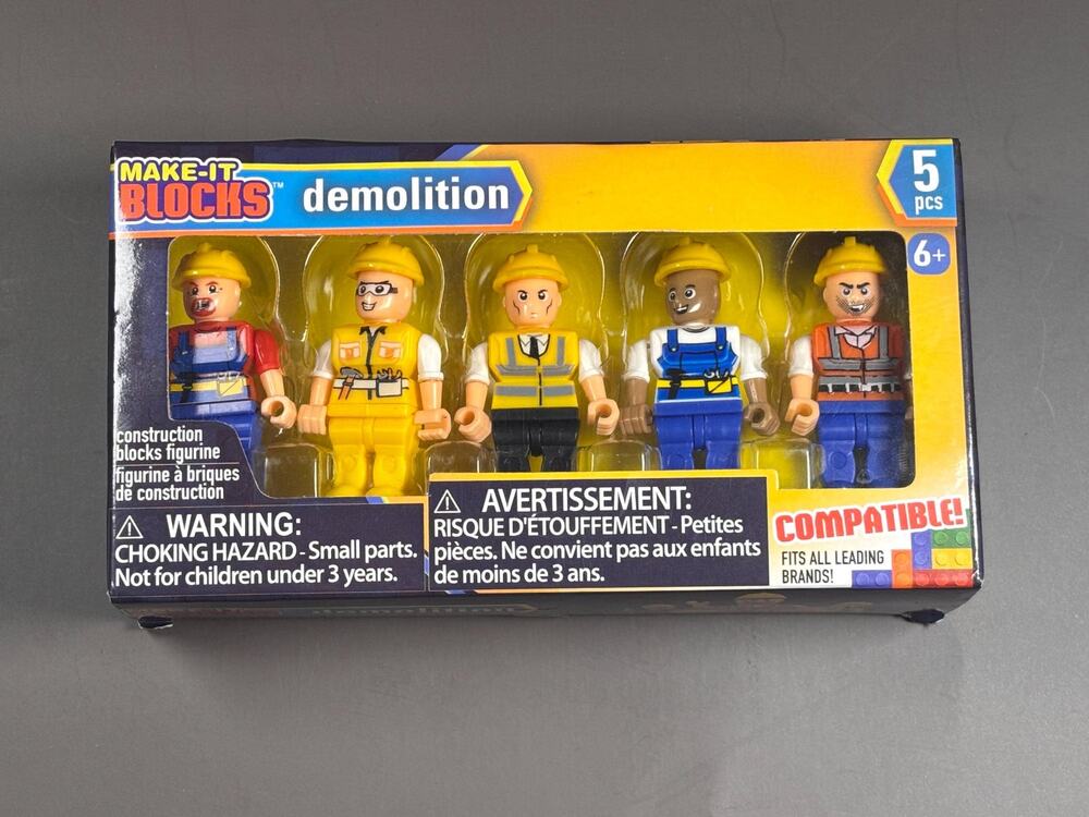 Make-It Blocks "Demolition" 5-piece set of construction block figurines